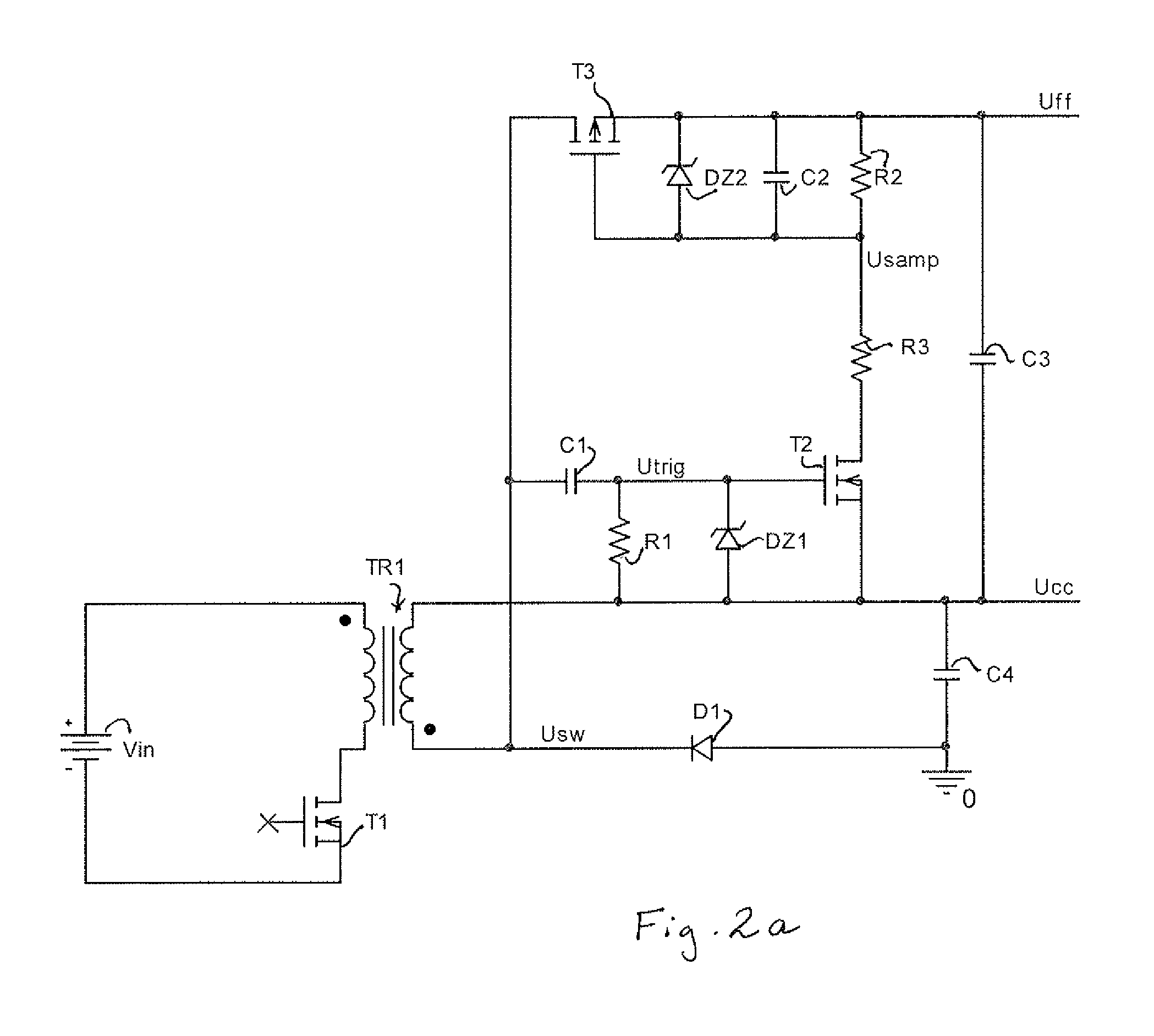 Power converter utilizing a RC circuit to conduct during the rising edge of the transformer voltage