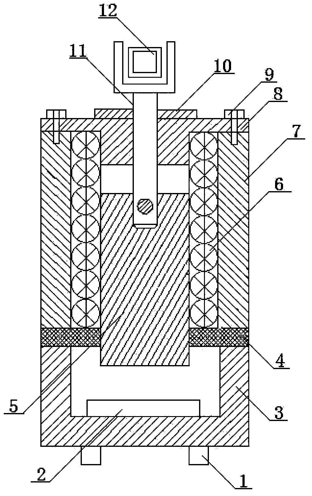 Magnetic-permeability annular coil structure of electromagnet