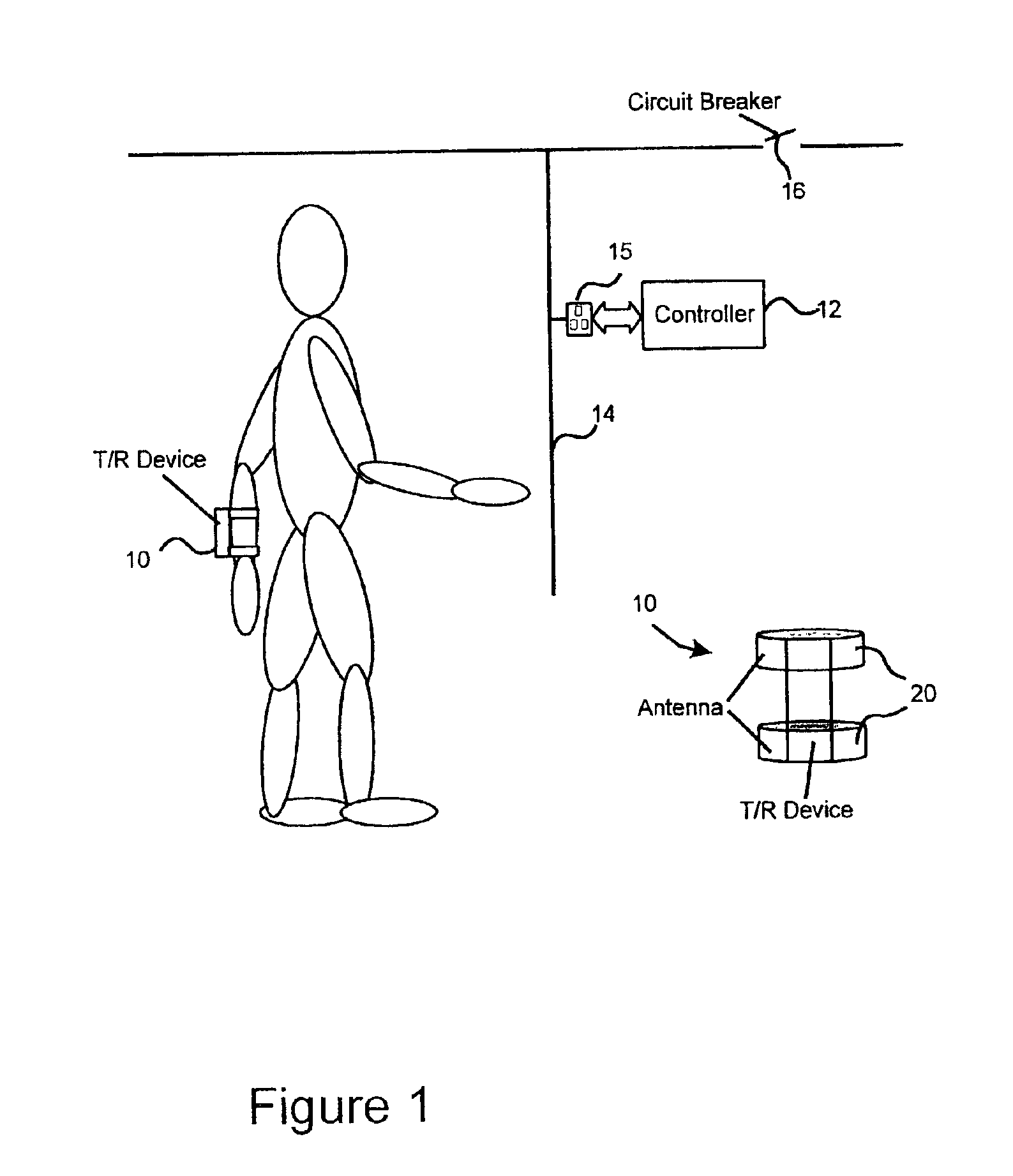 Electrical injury protection system using radio frequency transmission