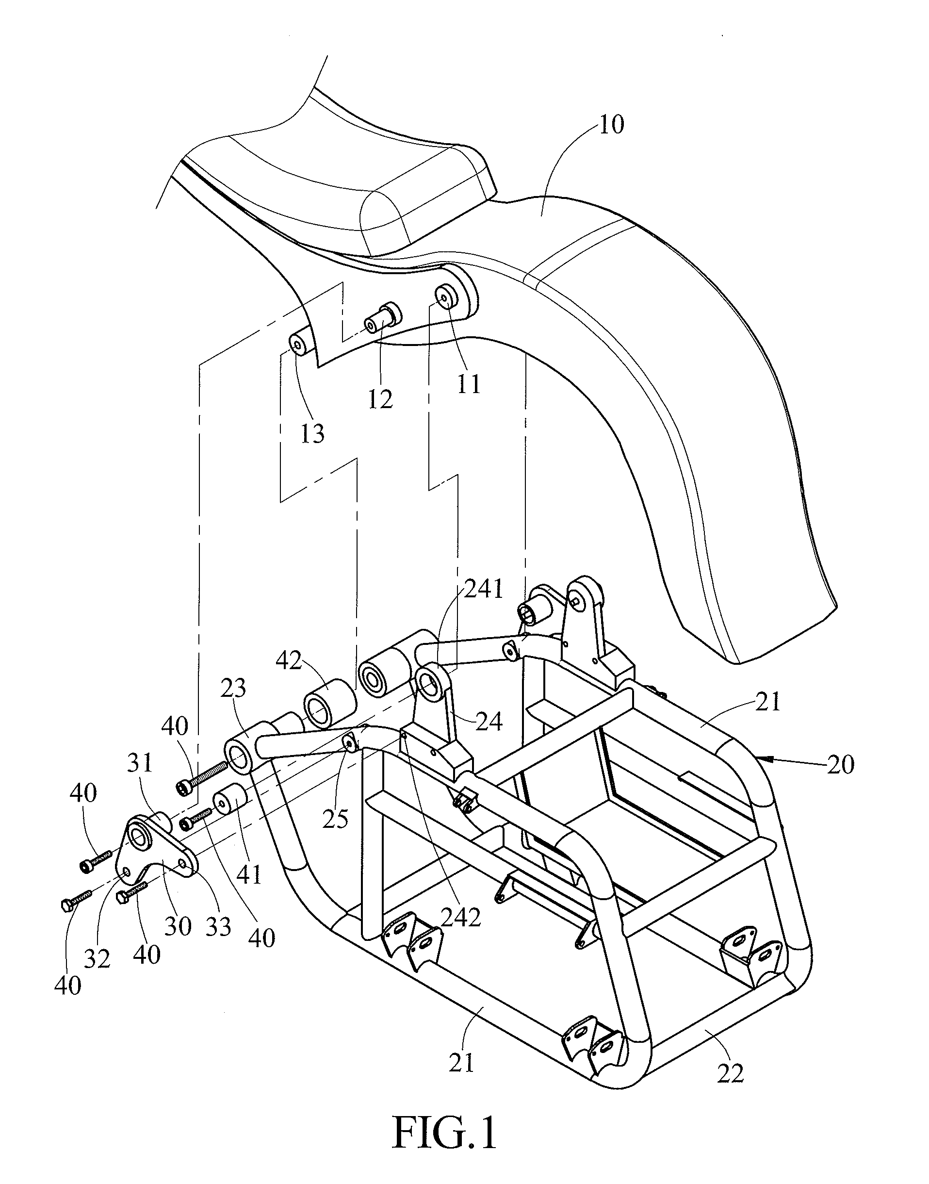 Rear Wheels Mounting Structure of Motorized Tricycle