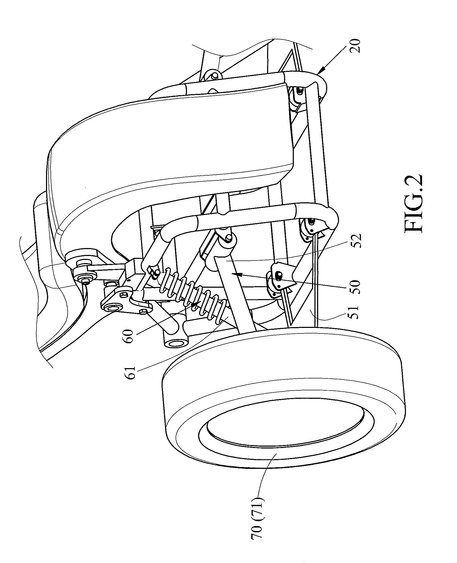 Rear Wheels Mounting Structure of Motorized Tricycle