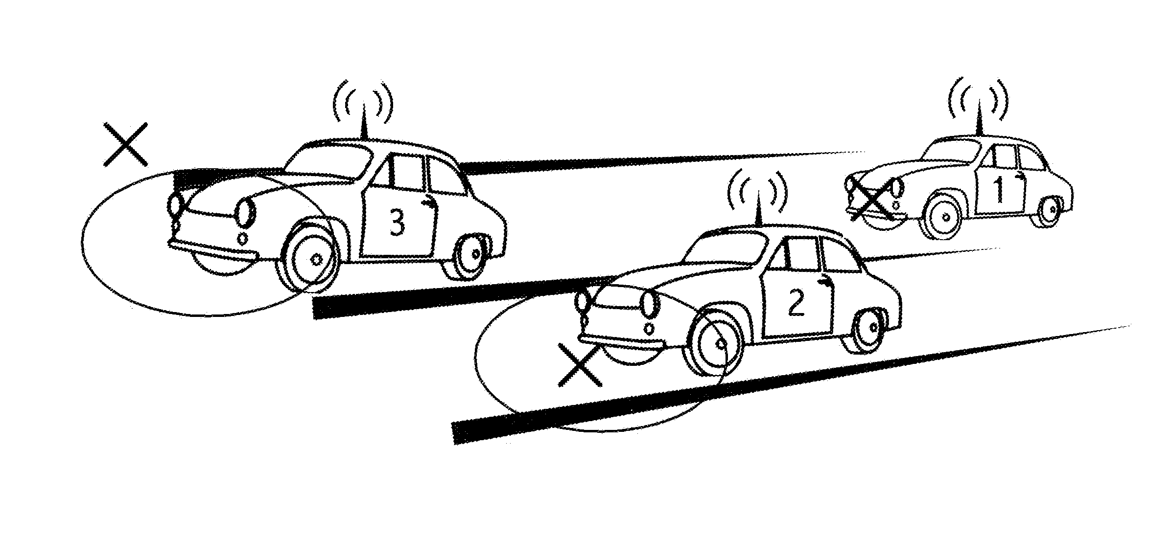 Generating a location in a vehicle-to-vehicle communication system