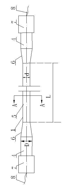 Variable section end head unwarming armored heater and preparation method thereof