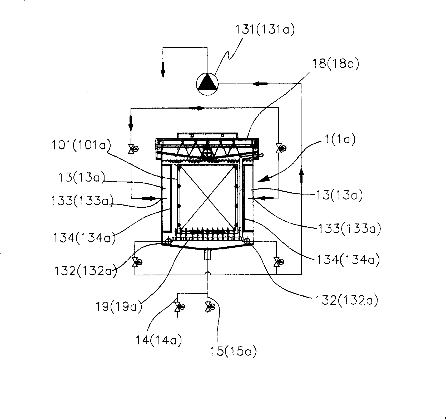 Device for etching TFT LCD glass substrate and etching method thereof