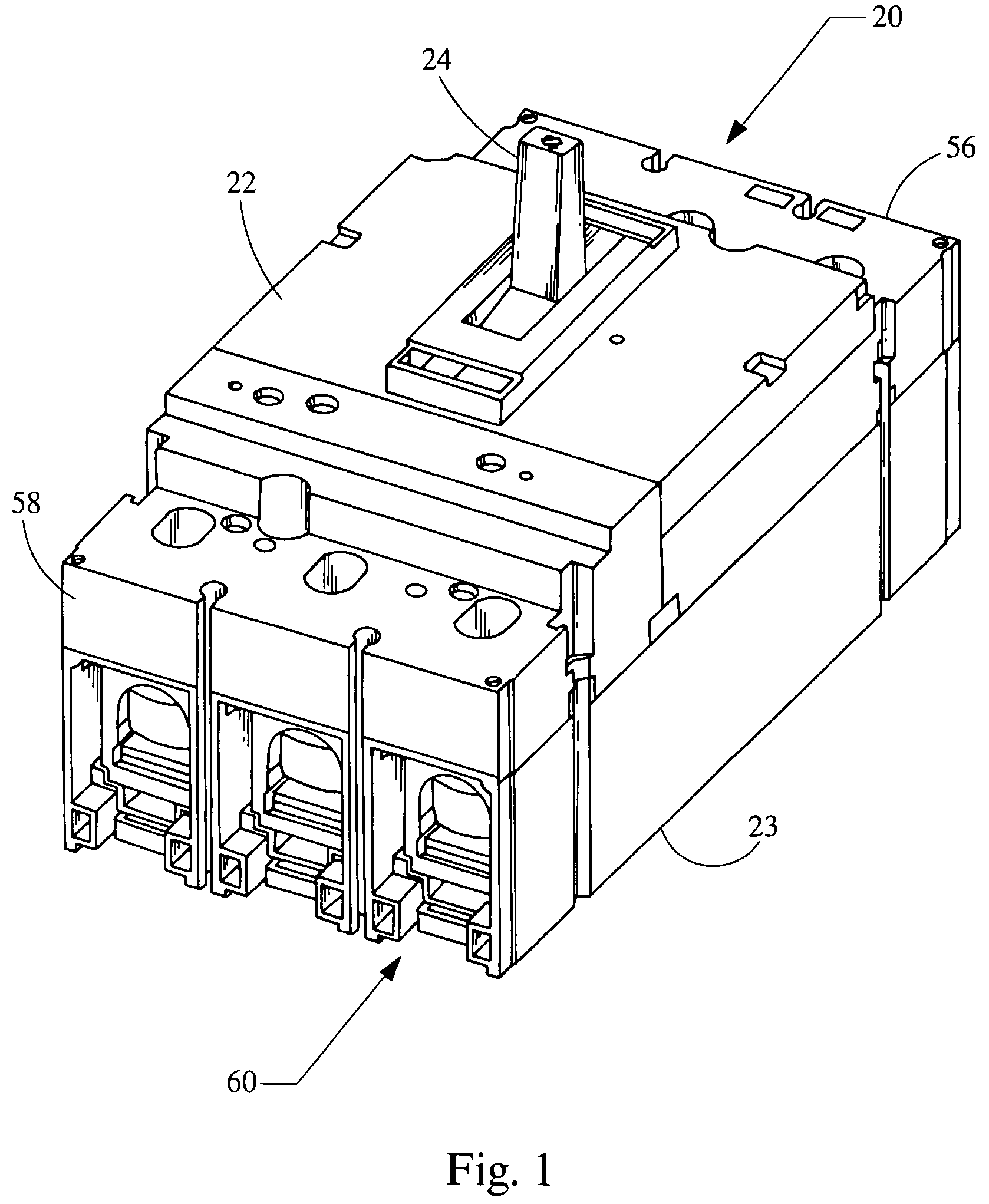 Terminal support for a circuit breaker trip unit