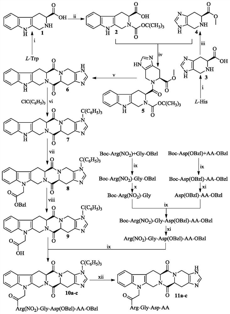 Hexacyclic piperazine dione modified with rgd sequence peptide, its preparation, antitumor activity and application