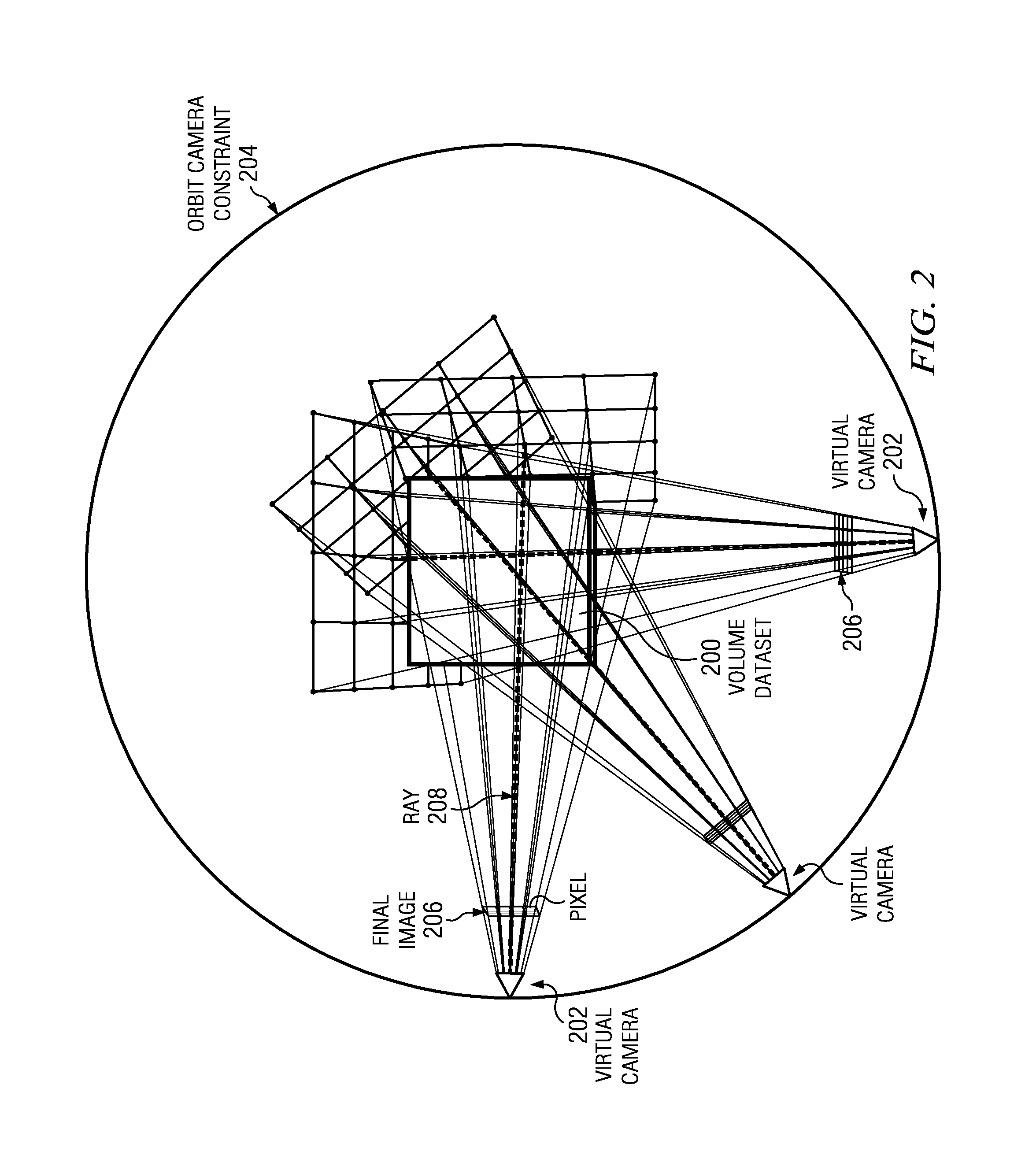 Spatial derivative-based ray tracing for volume rendering