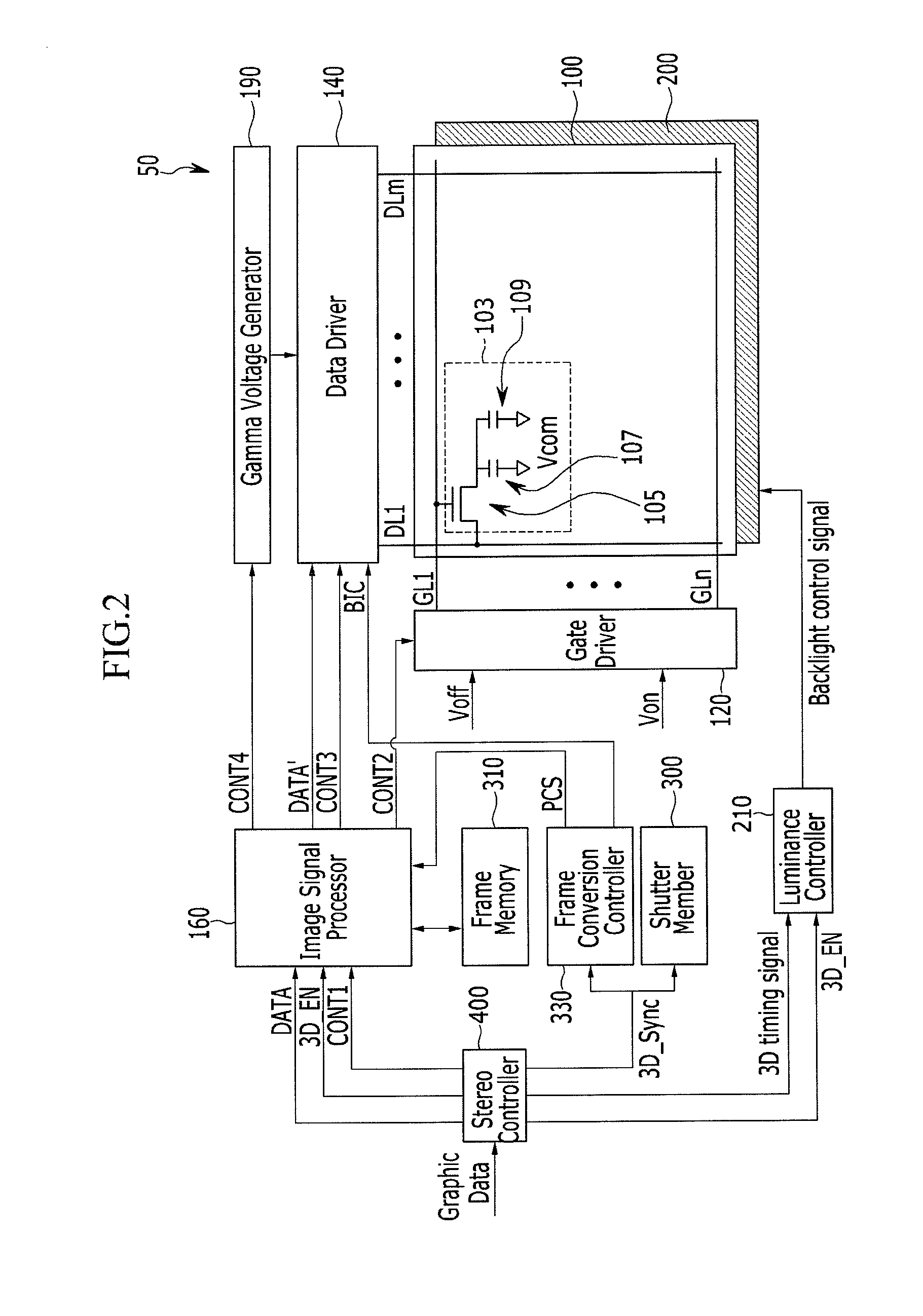 Three dimensional image display device and a method of driving the same