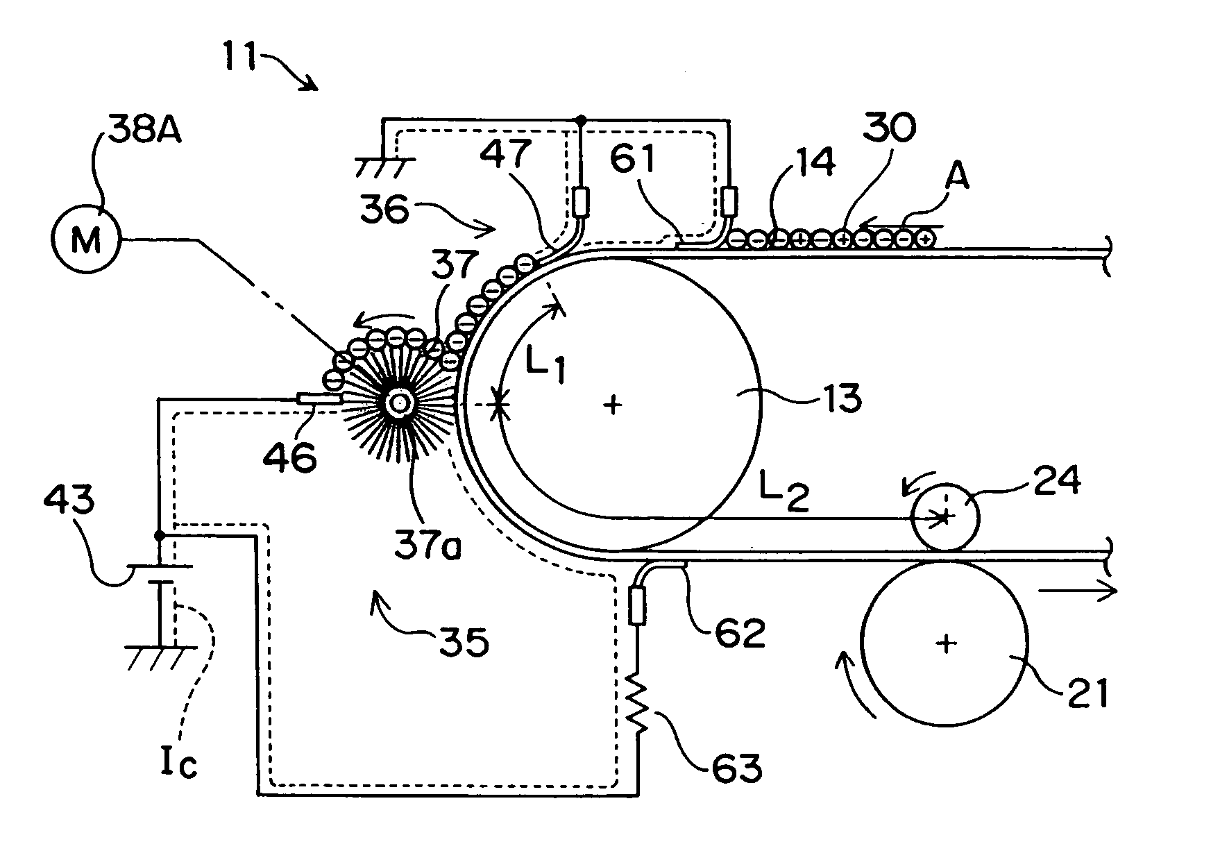 Cleaning device for collecting toner on a surface of an image forming apparatus