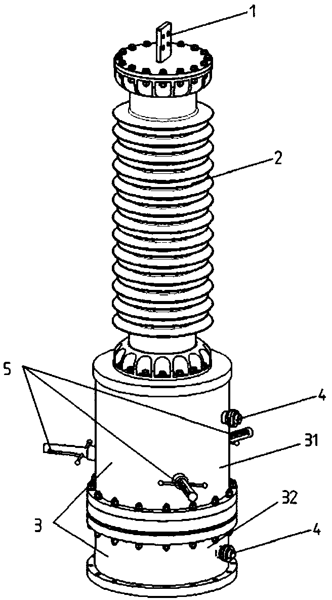 Testing device for three-phase equipment