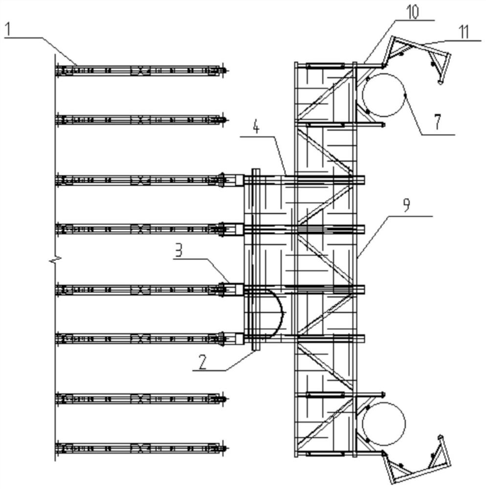 Steel trestle steel pipe pile construction positioning operation platform integrated guide frame and construction method