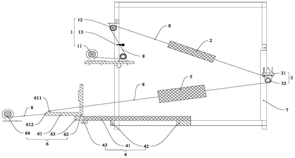 Elastic force driving test bench and use method thereof