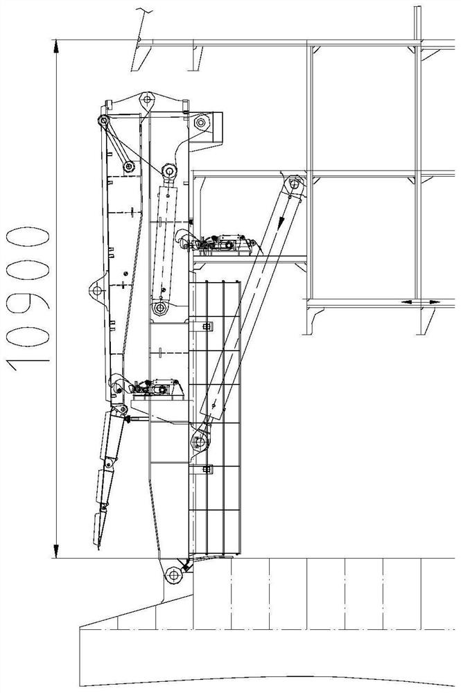 Marine three-section folding vehicle springboard structure