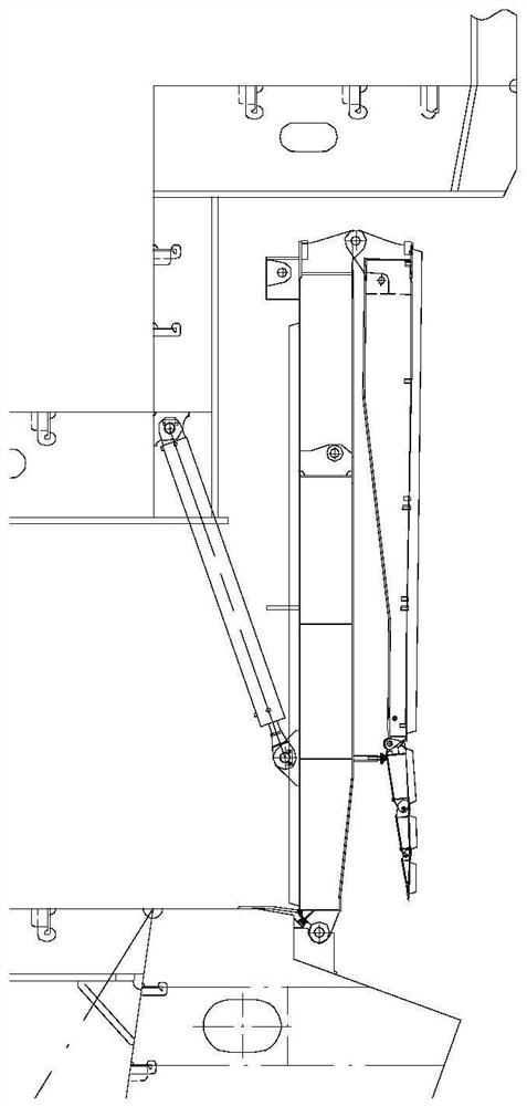 Marine three-section folding vehicle springboard structure