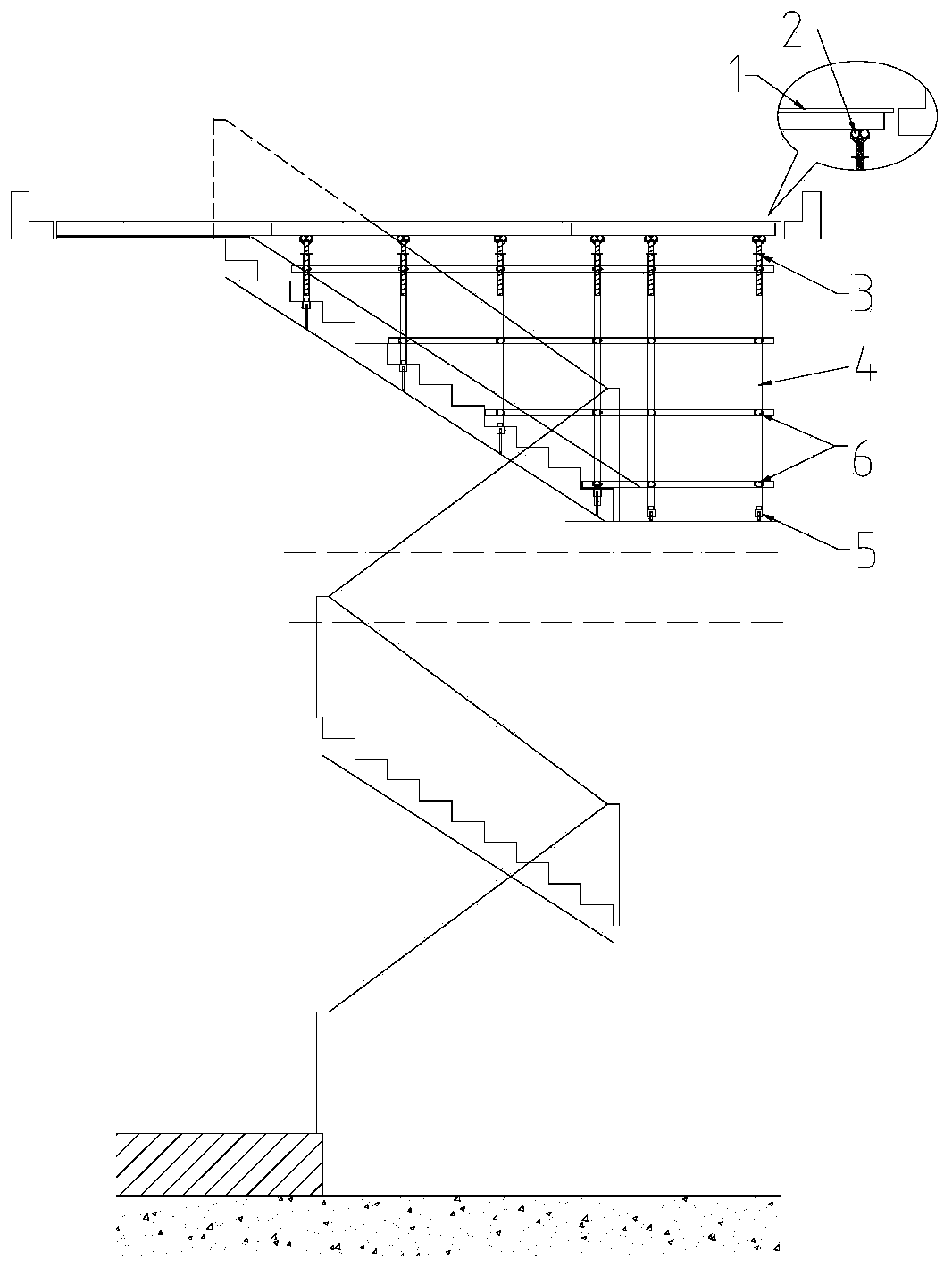 Construction method for cover plate of civil air defense stair