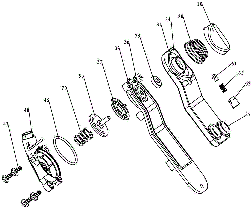 A single-button water outlet switching structure and shower head