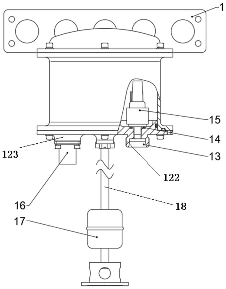 Water volume detection and cabin pressure alarm device of buoyancy balance water cabin