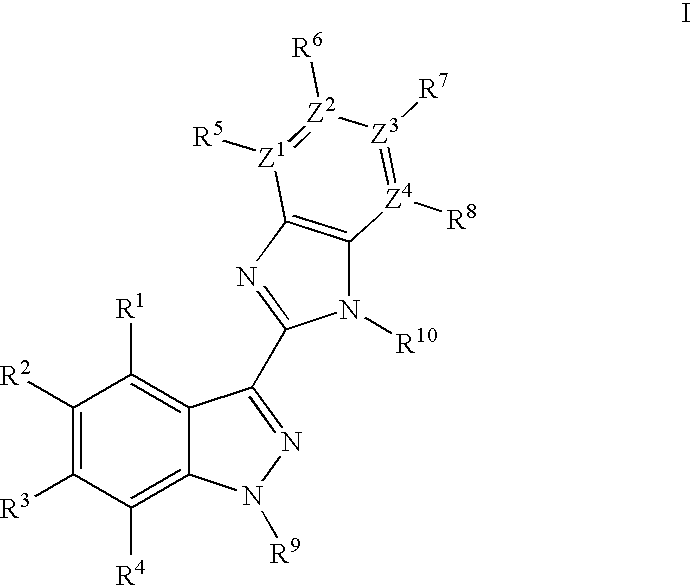 Indazole benzimidazole compounds
