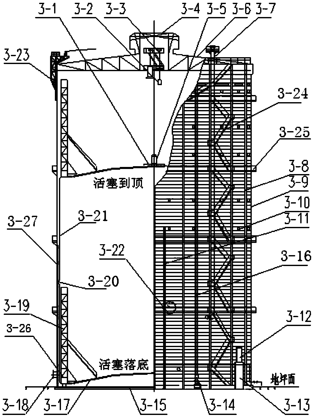 A method for rebuilding a polygonal thin oil-sealed dry-type gas holder into a single-section rubber-membrane-sealed dry-type gas holder