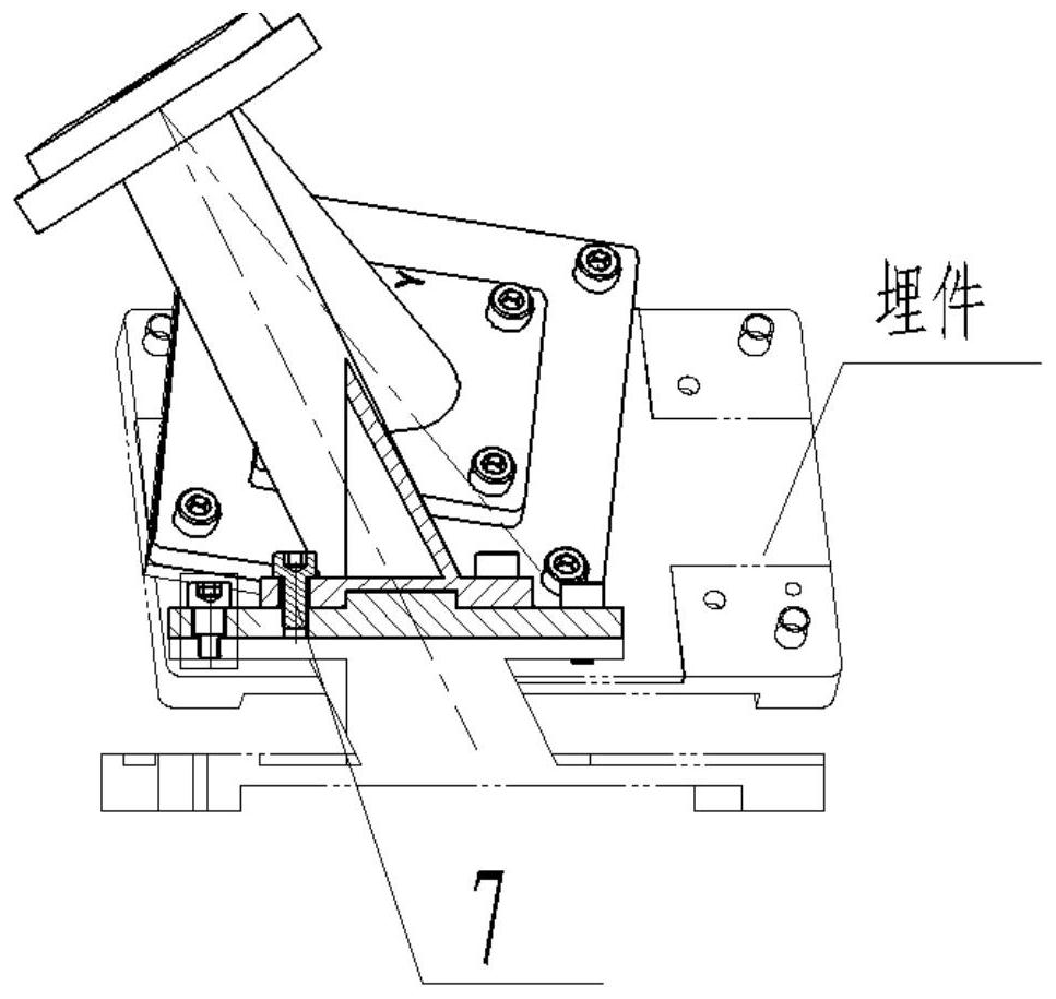 Forming mold structure of star sensor bracket suitable for pre-embedded star sensor mounting plate