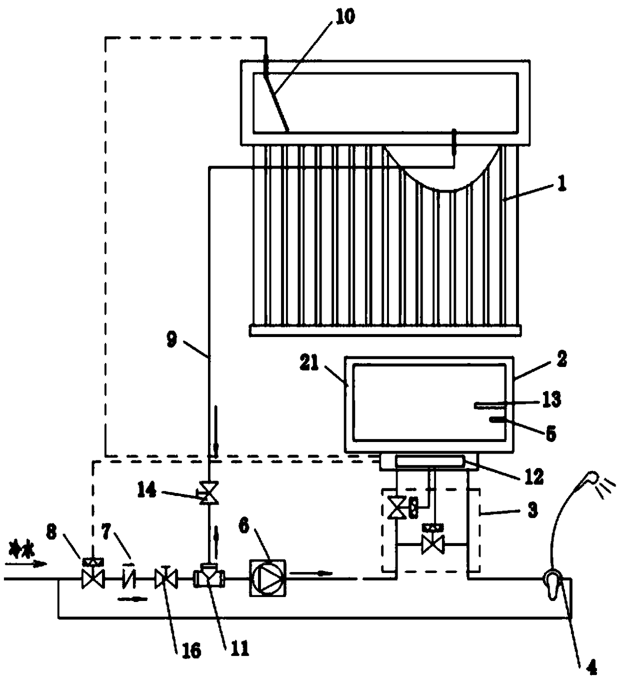 Solar water heater with indoor heat insulation box