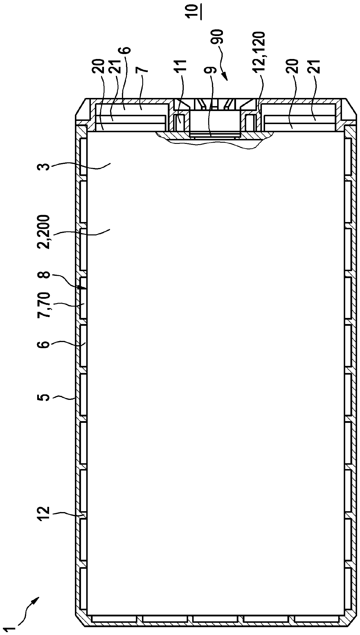 Battery module with a plurality of battery cells