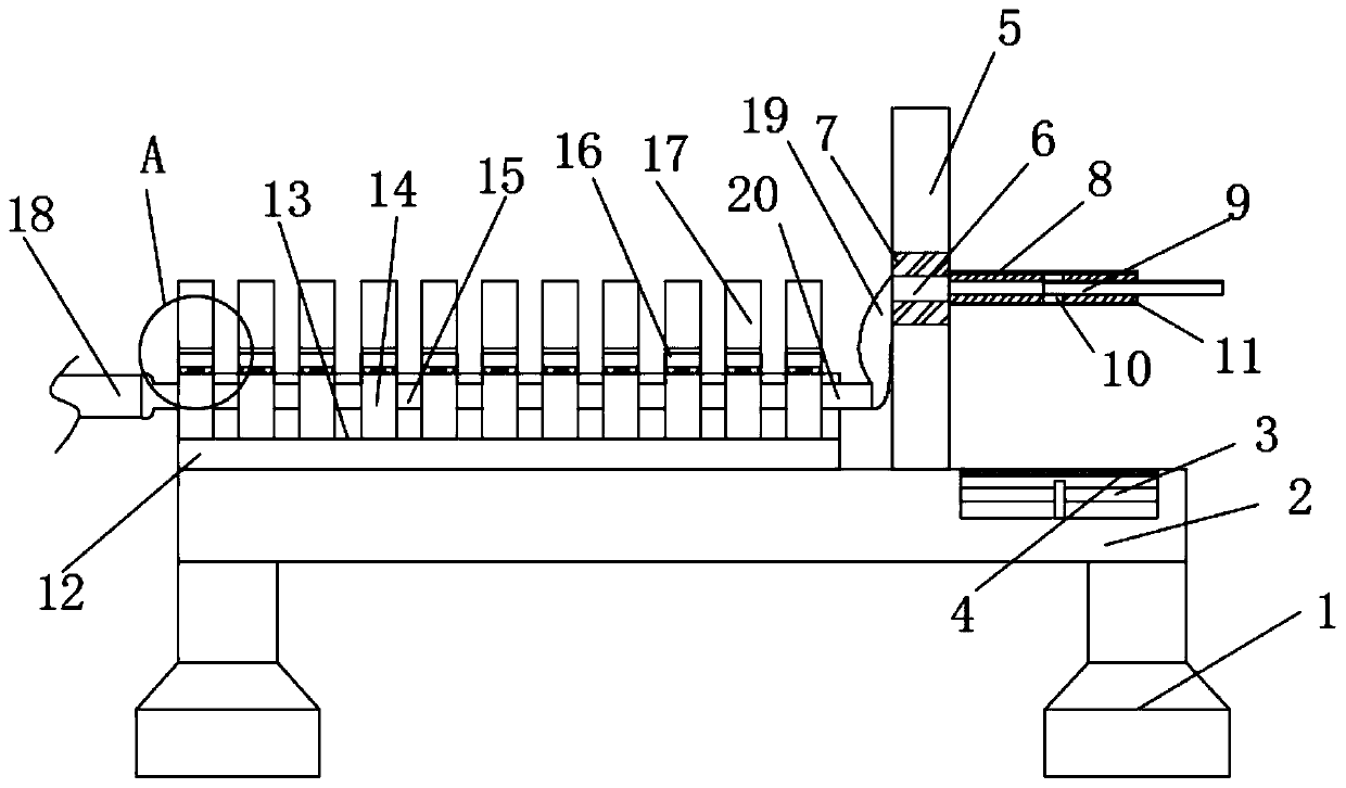 Air blowing device for glass manufacturing