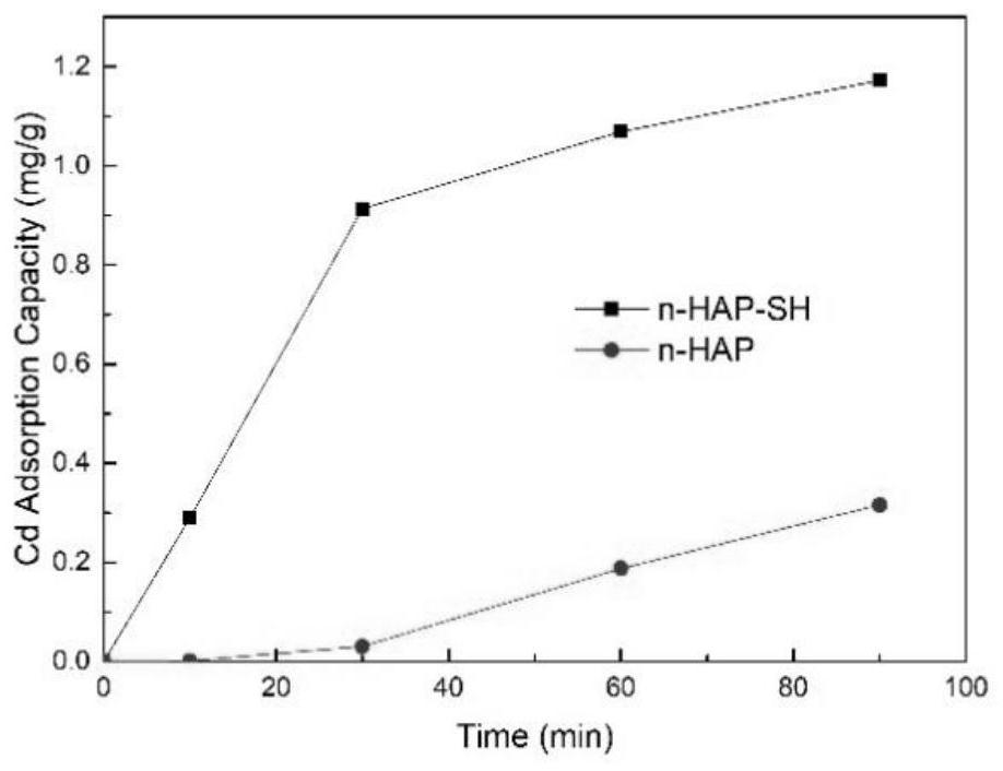 An amphiphilic adsorption type thiol-modified nano-hydroxyapatite adsorbent and its preparation method and application