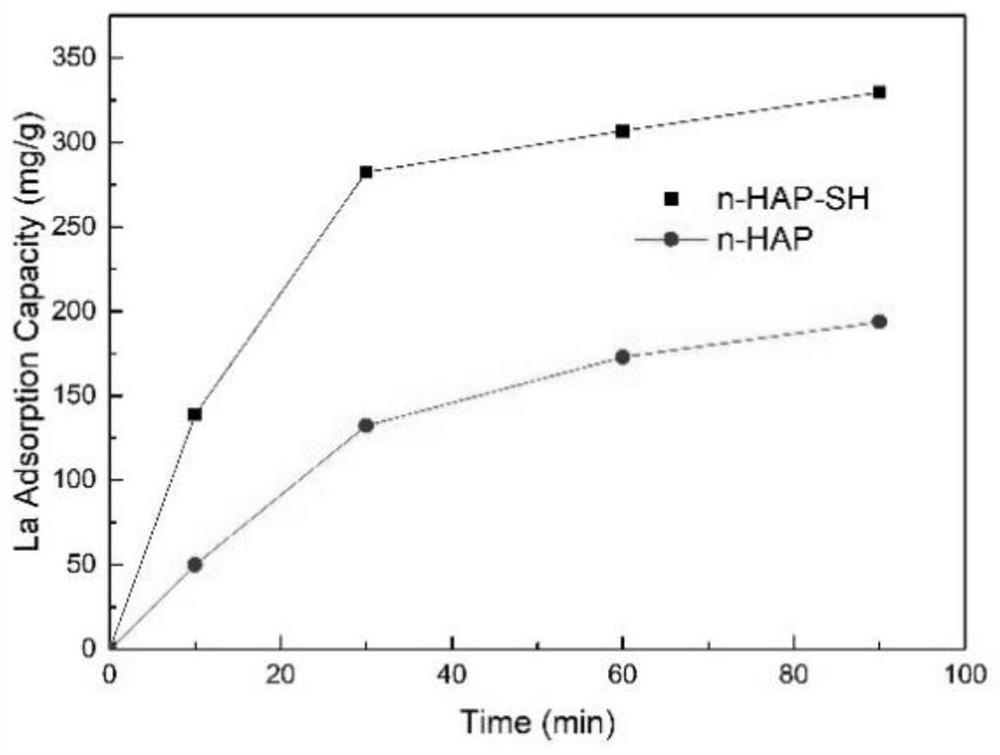 An amphiphilic adsorption type thiol-modified nano-hydroxyapatite adsorbent and its preparation method and application