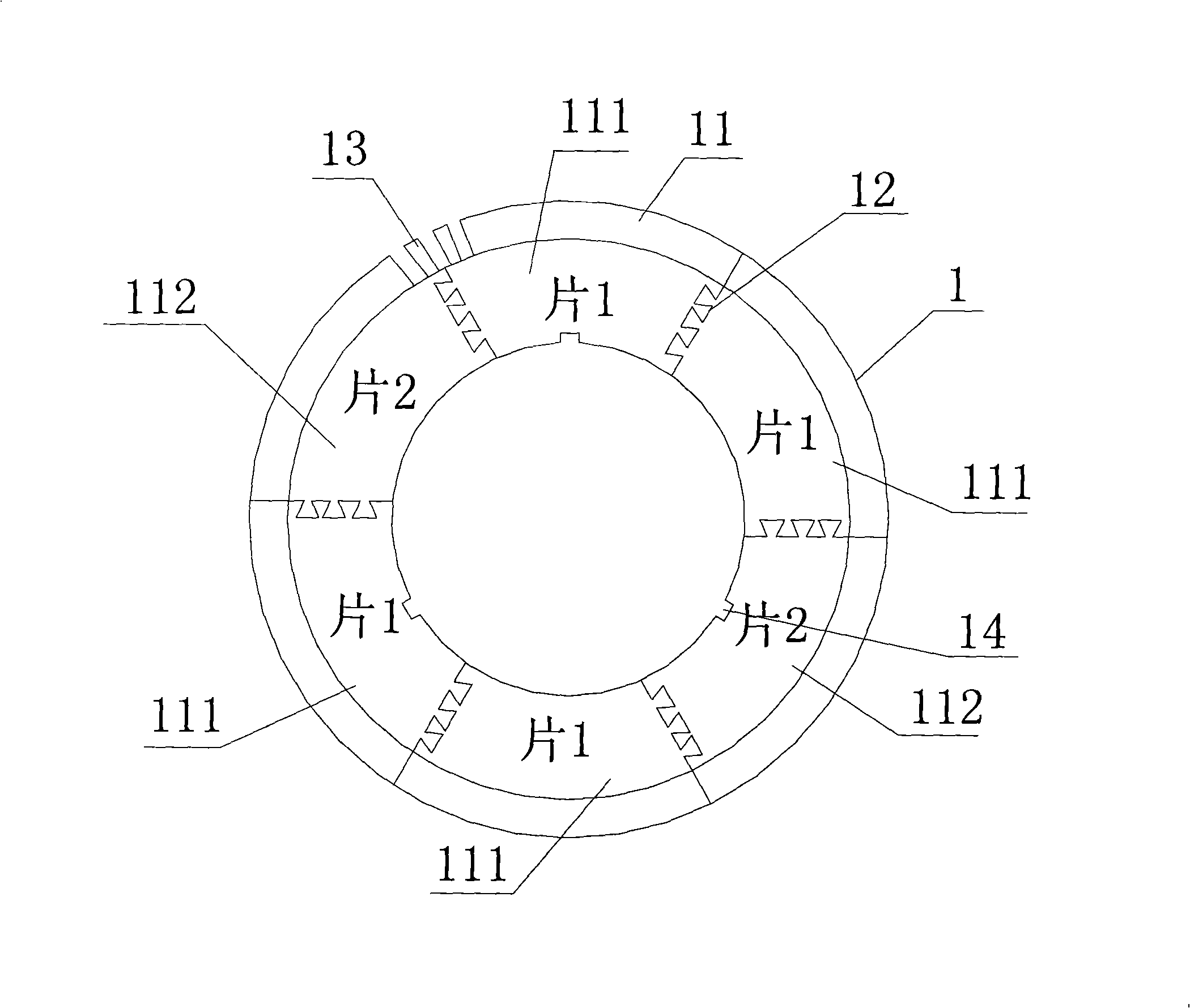 Chaining fanning strip for large-medium type motor and manufacturing method thereof