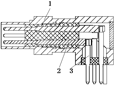 Differential connector and installation structure of bent contact