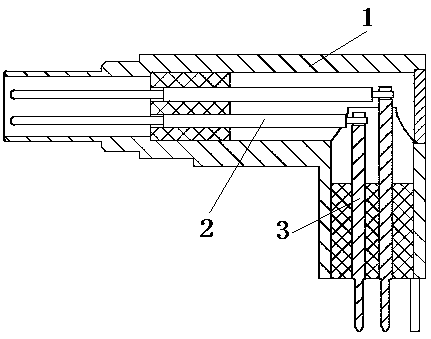 Differential connector and installation structure of bent contact