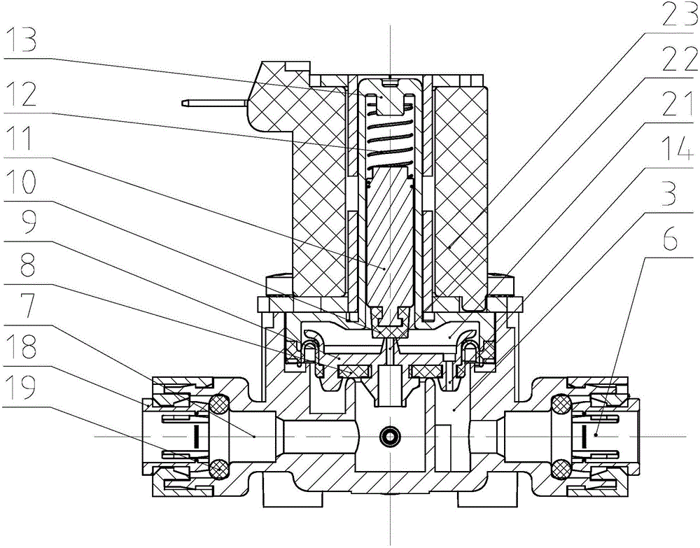Electromagnetic valve provided with wastewater throttling device and having anti-blocking and silencing functions