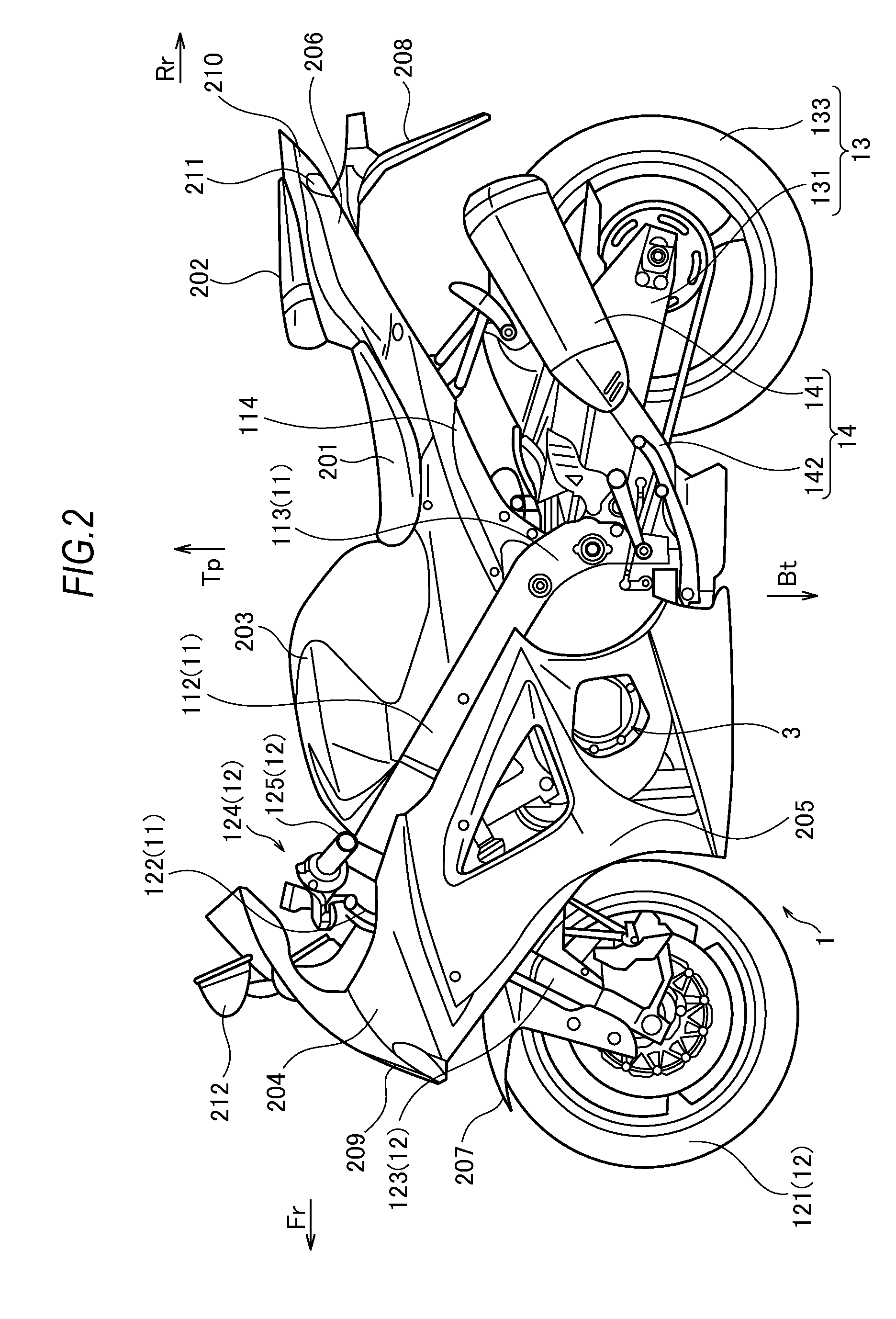 Engine unit of motorcycle