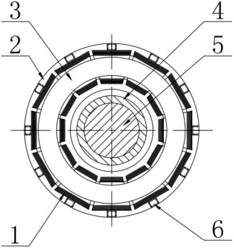 Laminated core type single-collar two-coil redundant axial direction magnetic bearing