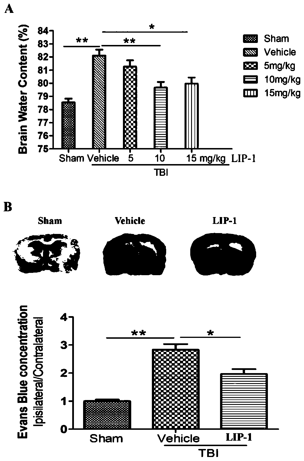 Application of ferroptosis inhibitor Liproxstatin-1 to preparation of medicine for treating traumatic brain injury