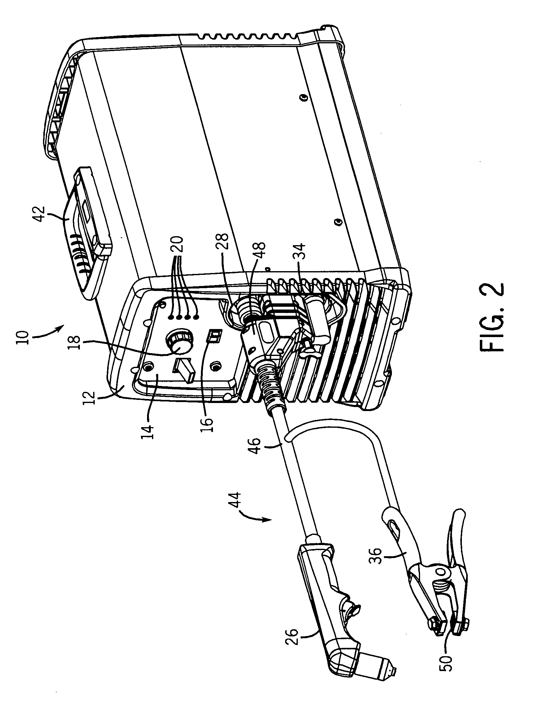 Plasma cutter with disconnectable torch and work assemblies