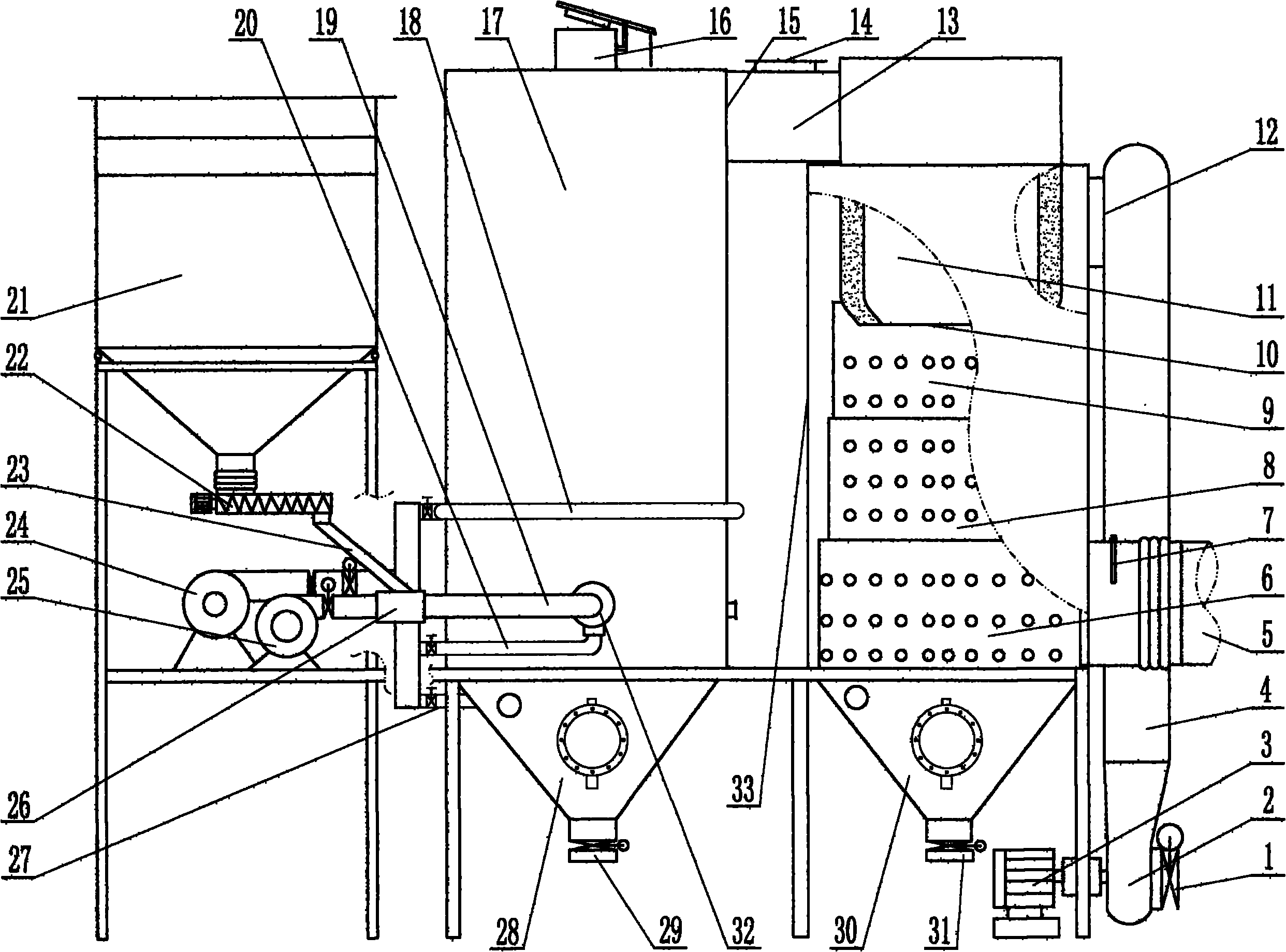 Vertical anti-coking pulverized coal hot air furnace