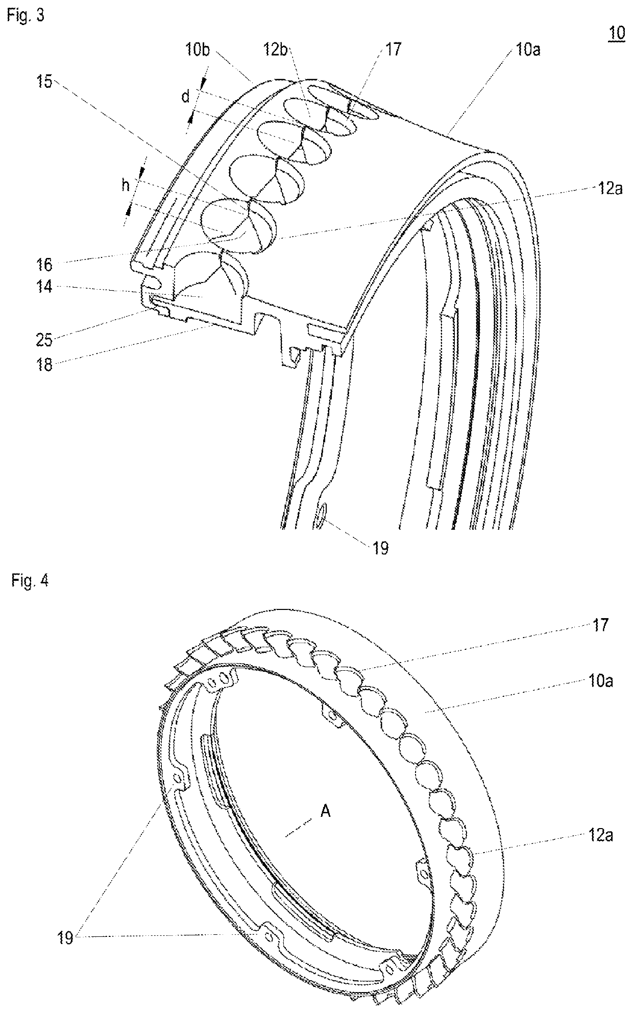 Inner ring and guide vane cascade for a turbomachine