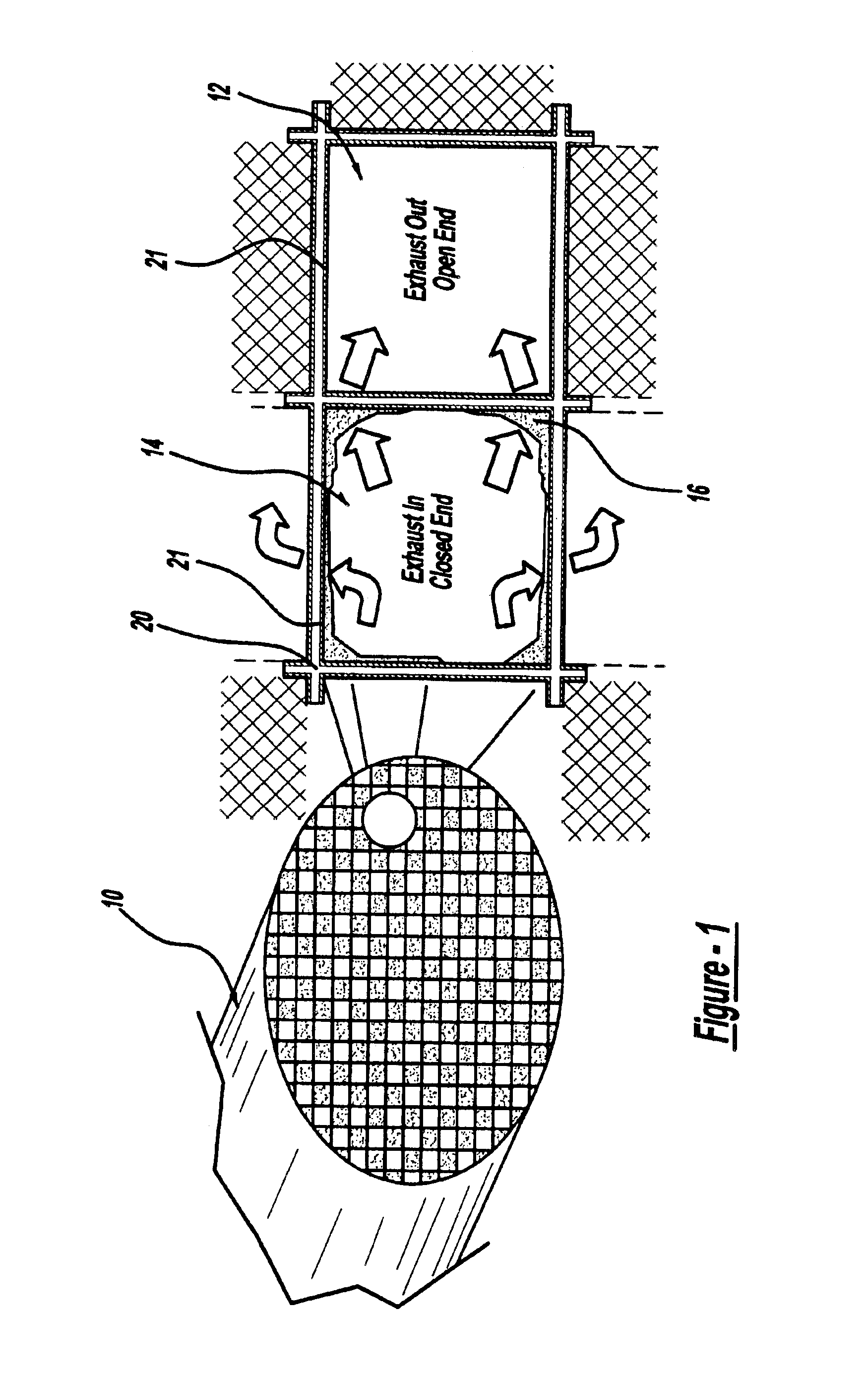Self-mode-stirred microwave heating for a particulate trap