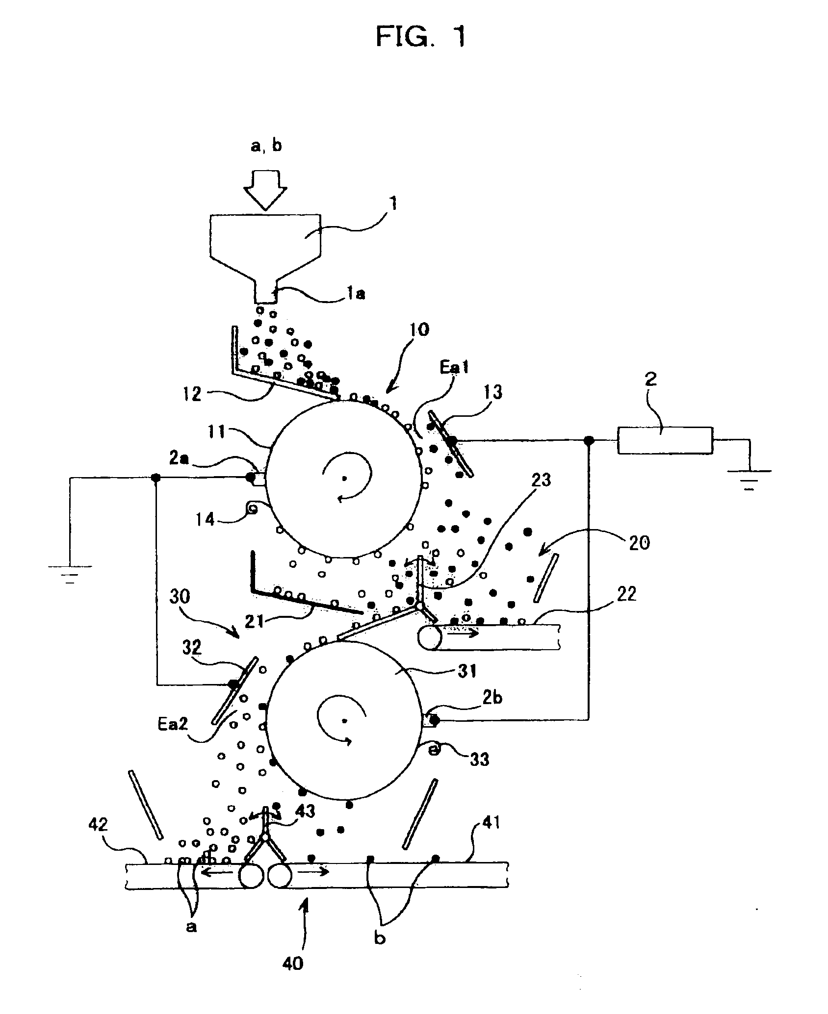 Apparatus for separating plastic chips