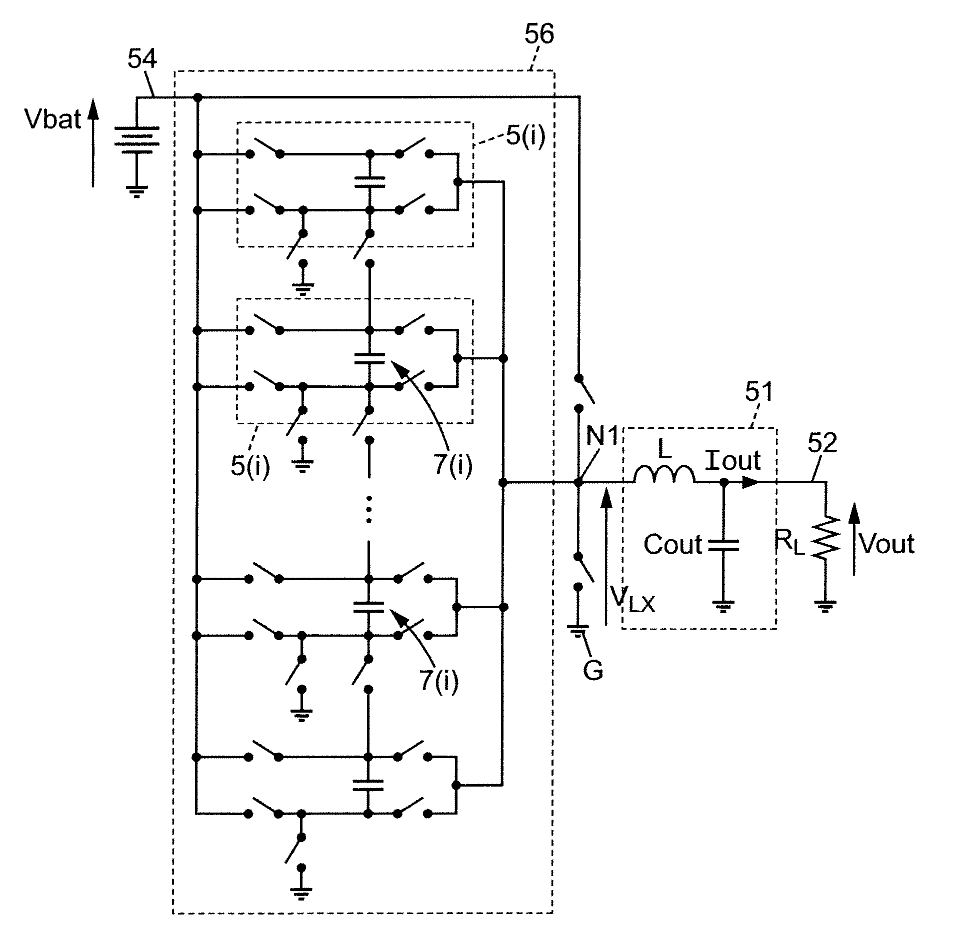 Step-up/step-down voltage converter having low output ripple