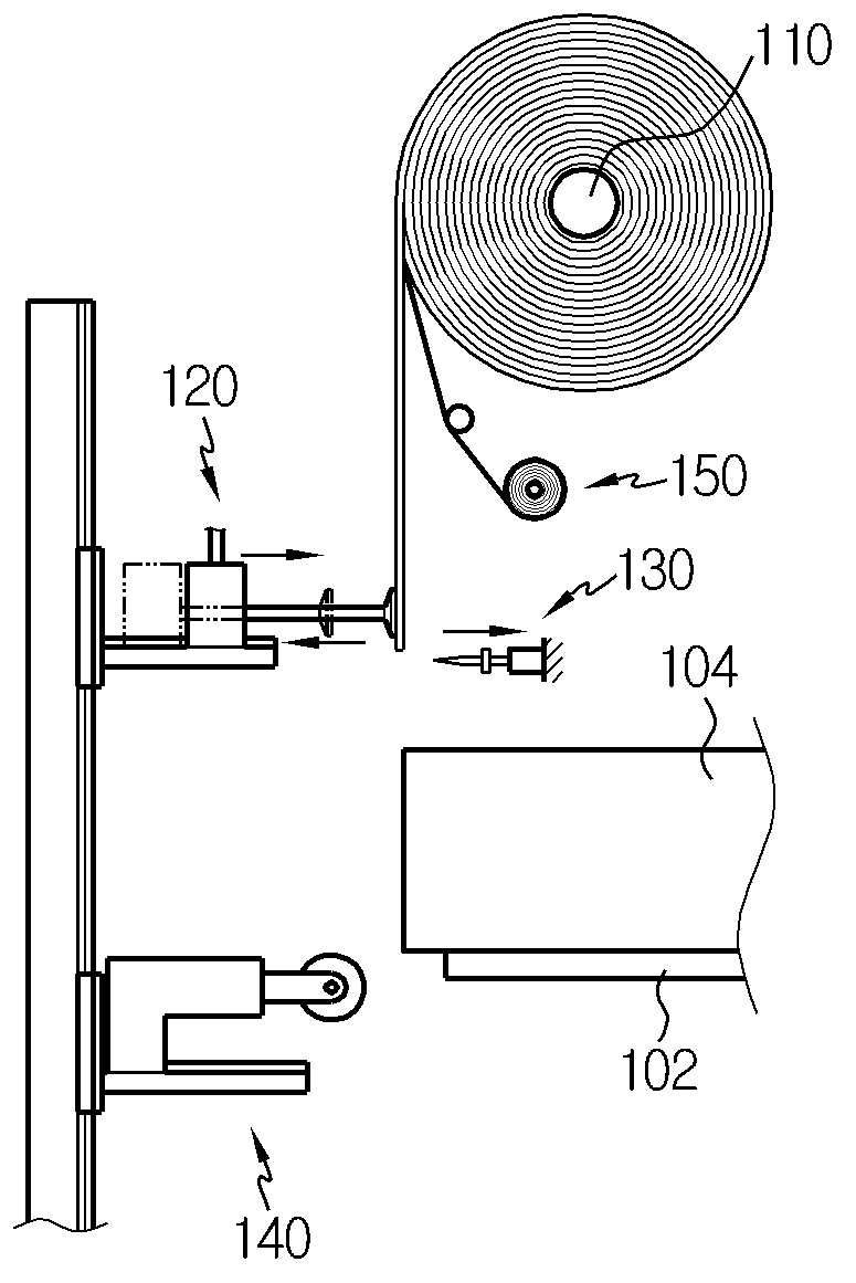 Method and apparatus for automaticaly adhering side tape to cell