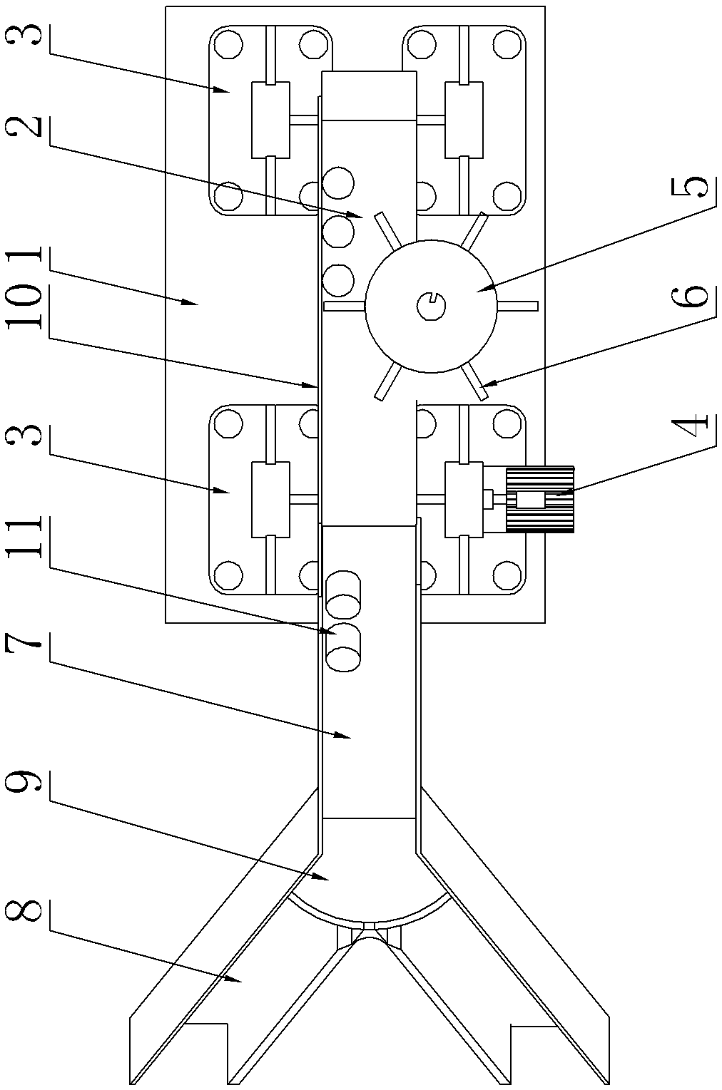 Sub-packaging and conveying device of columnar parts