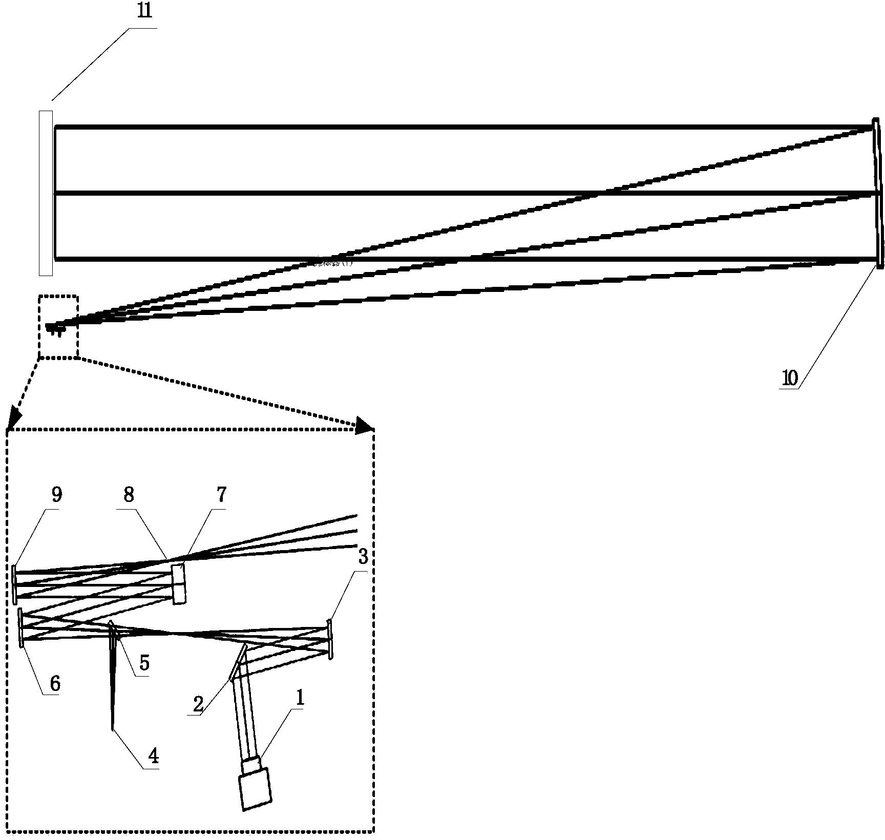 Parallel light tube wave-front aberration pre-compensation device based on adaptive optics