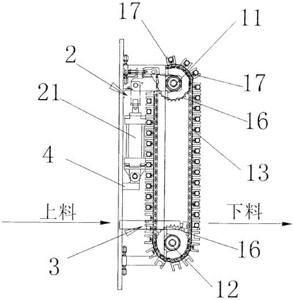 Automatic pipe discharging and feeding device