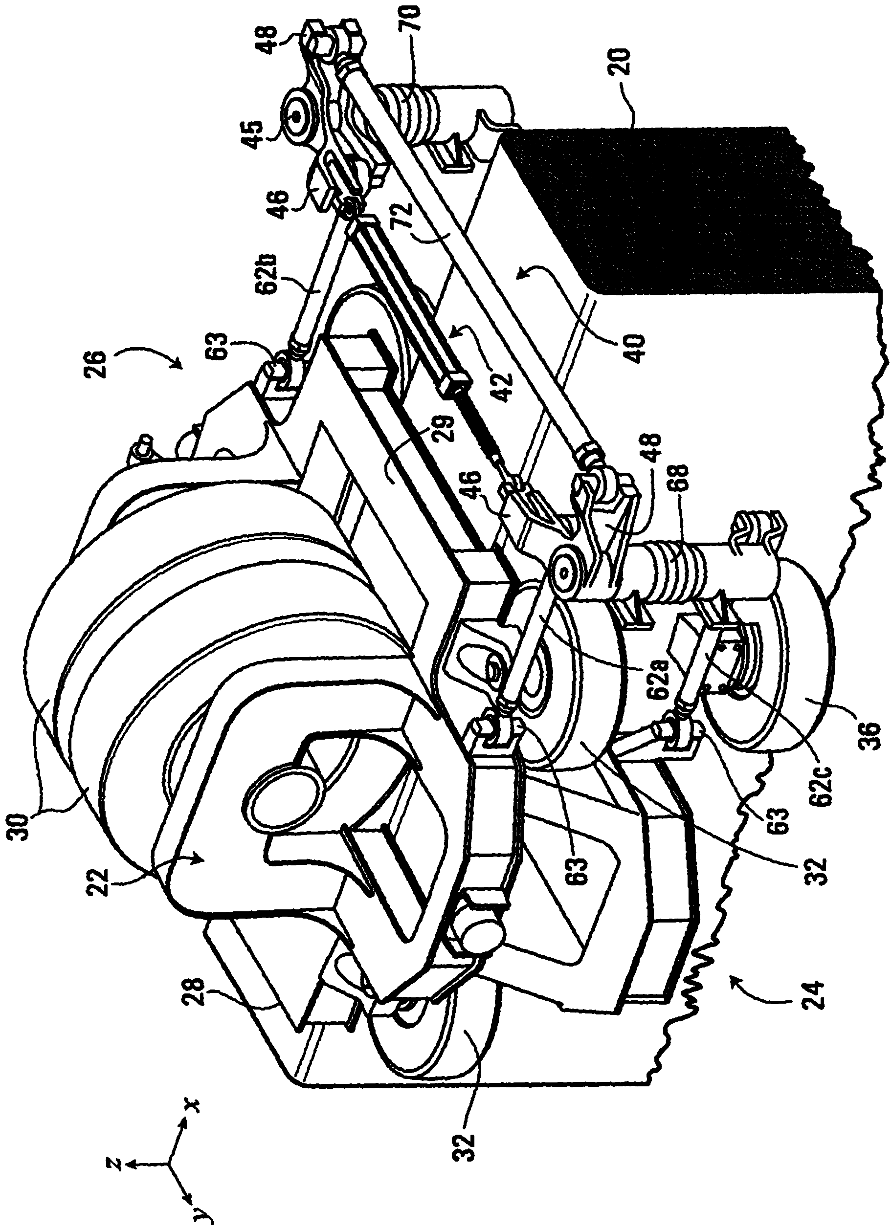 A passive steering assist device for a monorail bogie