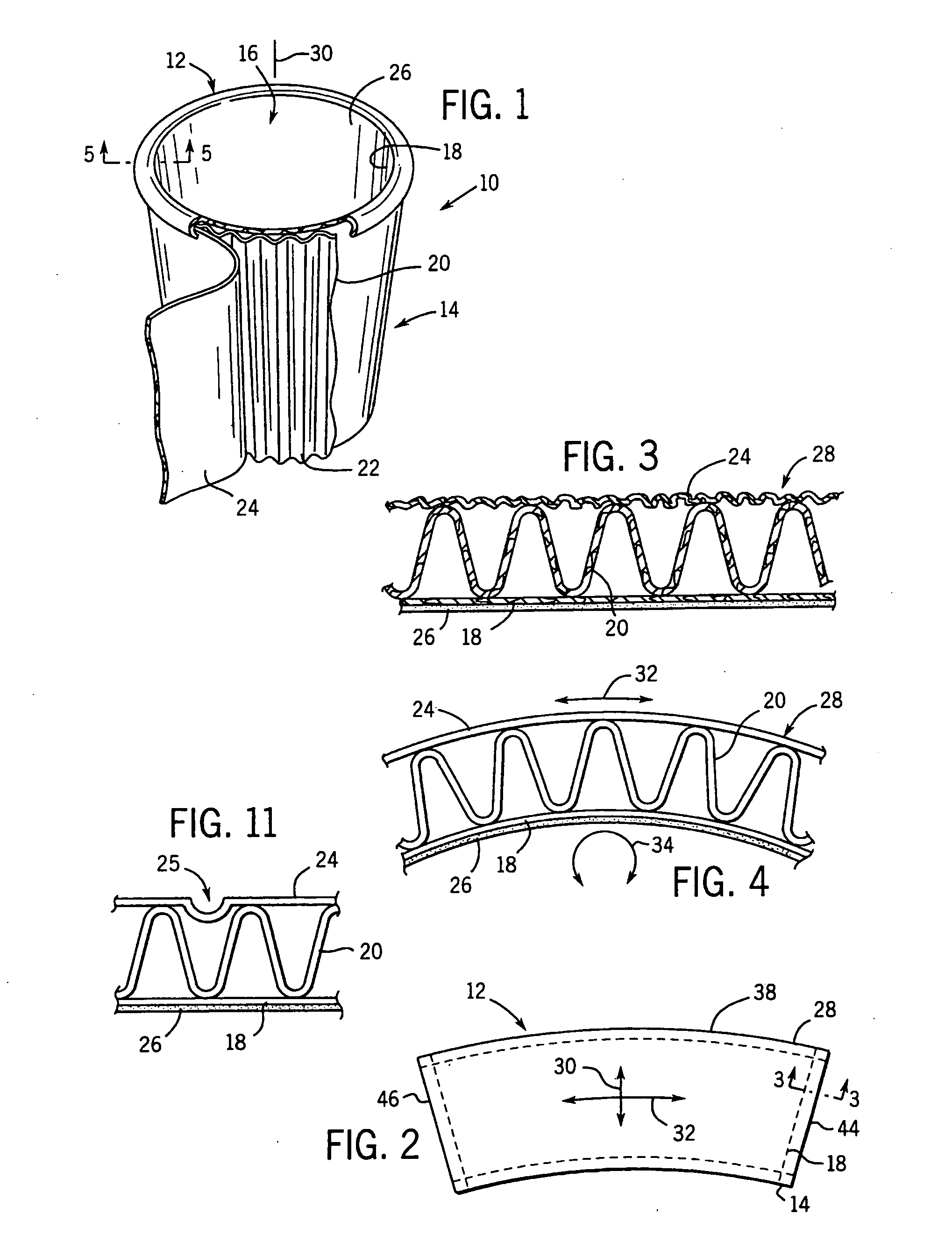 Method for forming a container with corrugated wall and rolled lip