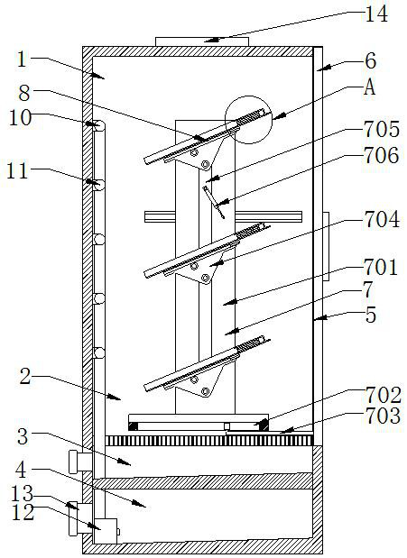 Assembled acupuncture and moxibustion box with built-in acupuncture and moxibustion frame and self-cleaning function and cleaning method