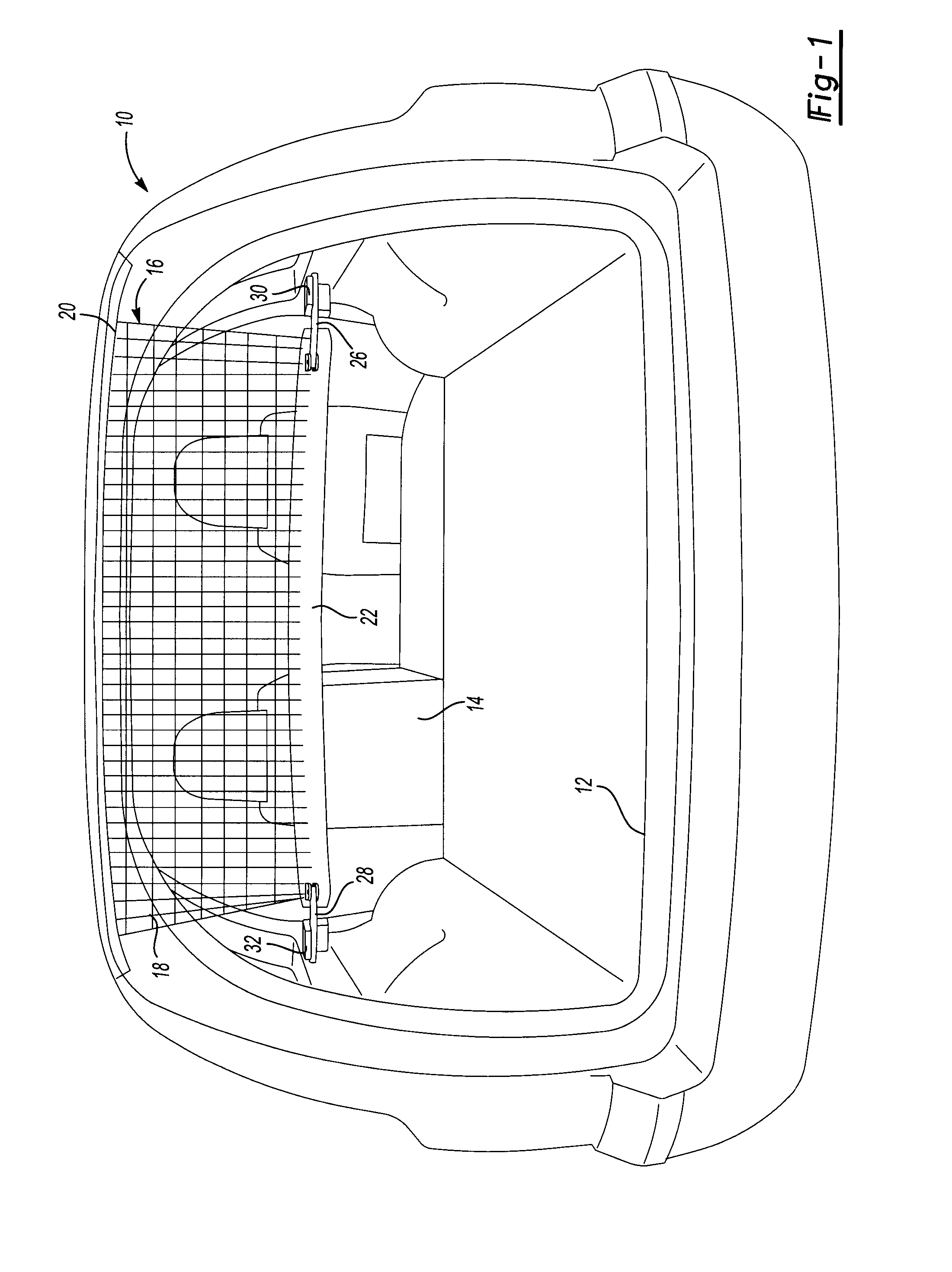 Integrated cargo net for a vehicle